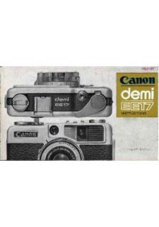 Canon Demi EE manual. Camera Instructions.